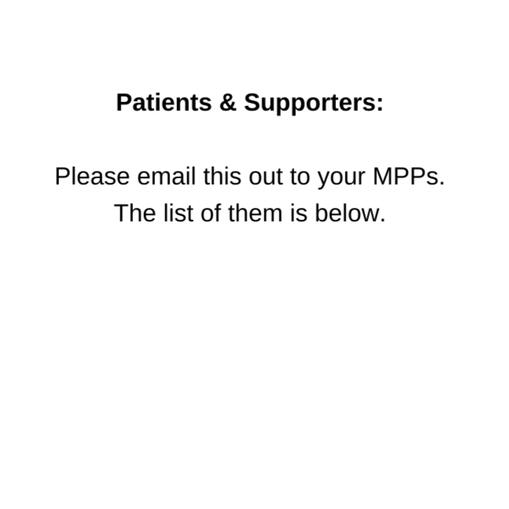 Letter for MPPs from Patients